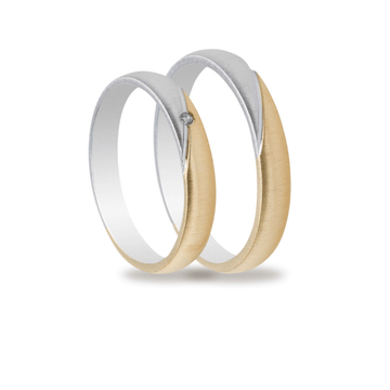 Βέρες Σετ Χρυσές Λευκόχρυσες Σαγρέ με Ζιργκόν MASCHIO FEMMINA TMF-34 - themelidisjewels